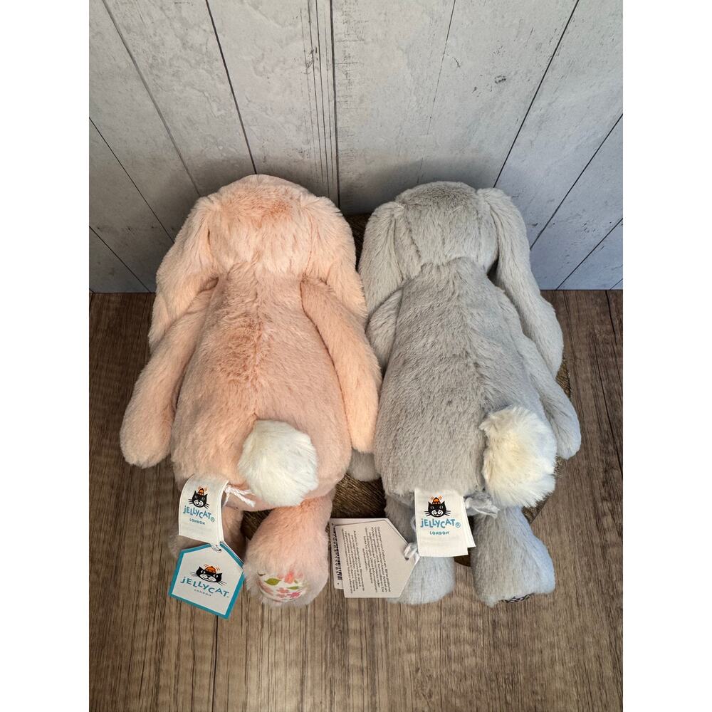 BUNNY BUNDLE Small Blush Bunny Cherry Silver Bunny Bloom Jellycat Bashful Bunny - Picture 5 of 6